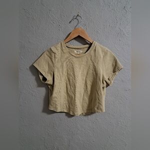 Madewell Tan Crop Boxy T-Shirt